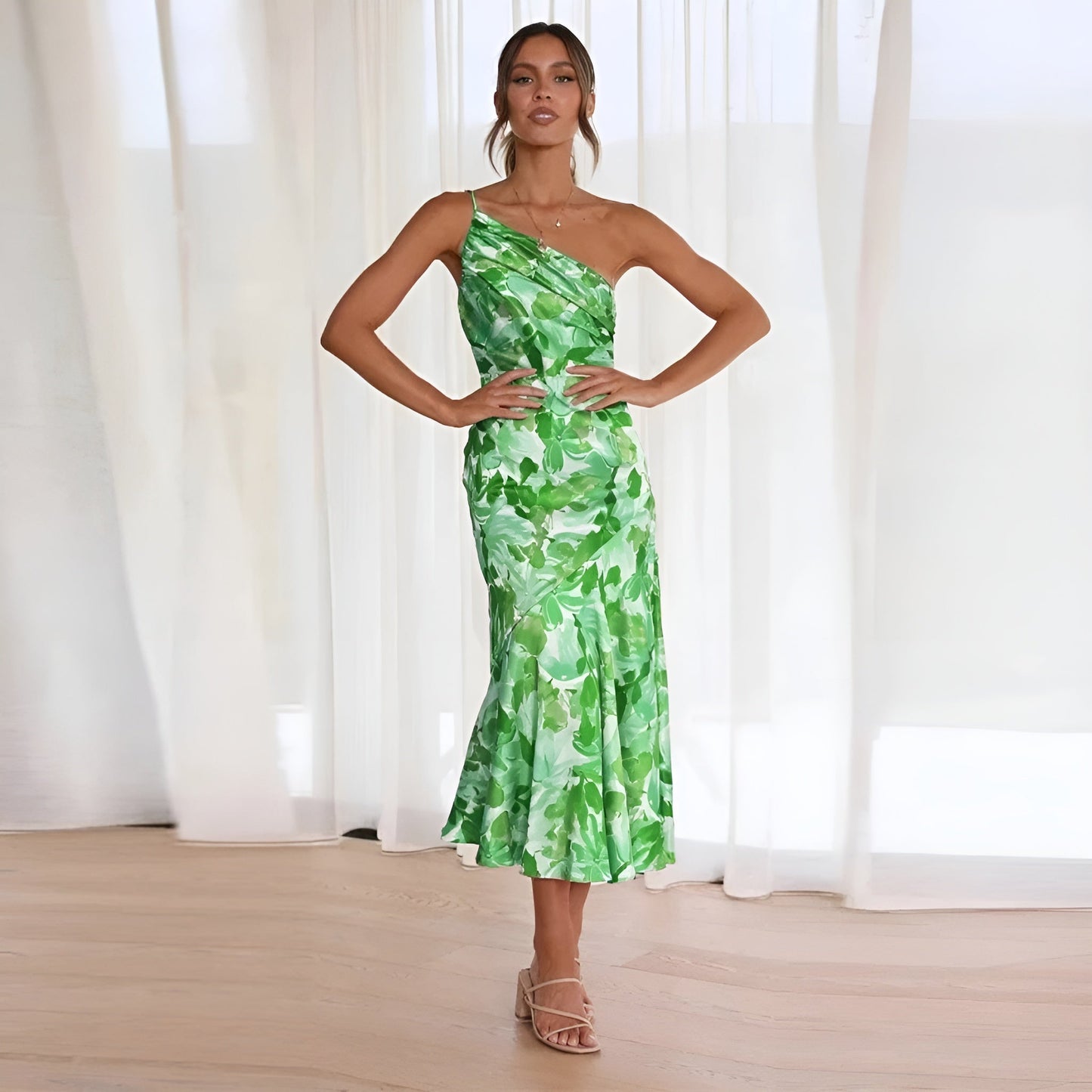 ByMoire. Elegante Maxi-jurk met Bloemenprint