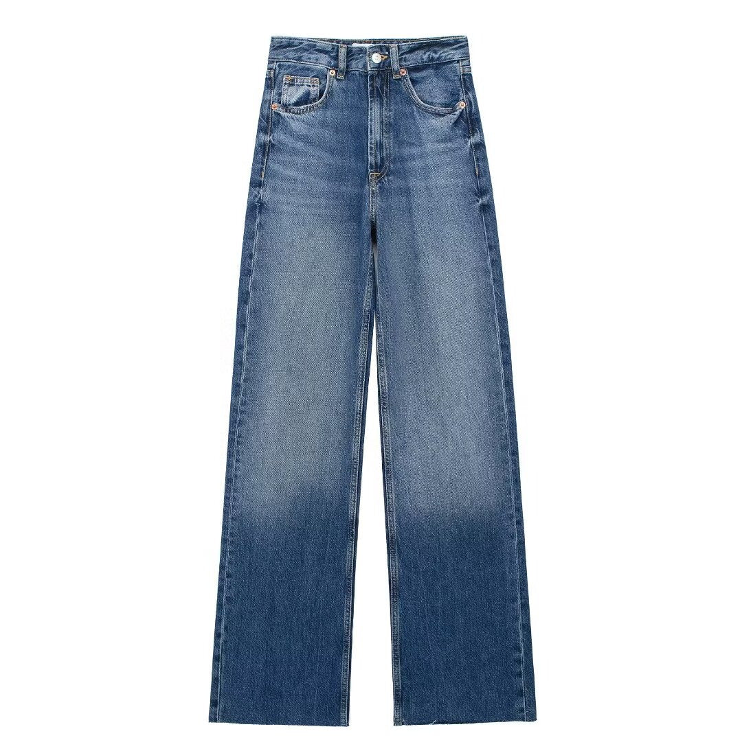 ByMoire. Blauwe Damesbroek Wide Leg