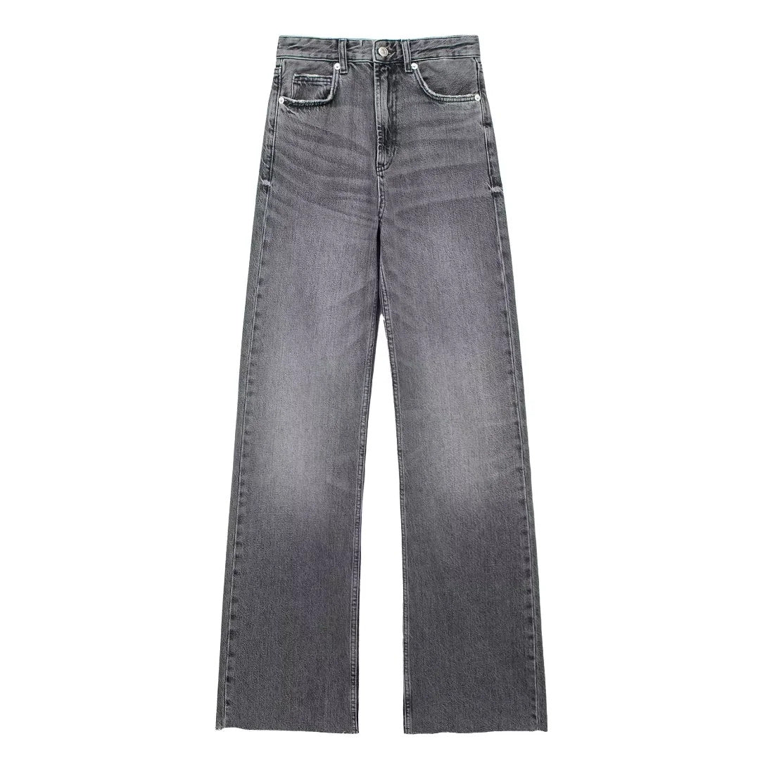 ByMoire. Grijze Damesbroek Wide Leg