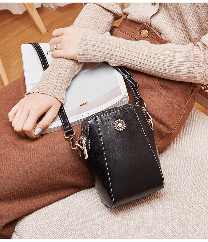ByMoire. Retro Crossbody Leather Bag Stijlvolle schoudertas