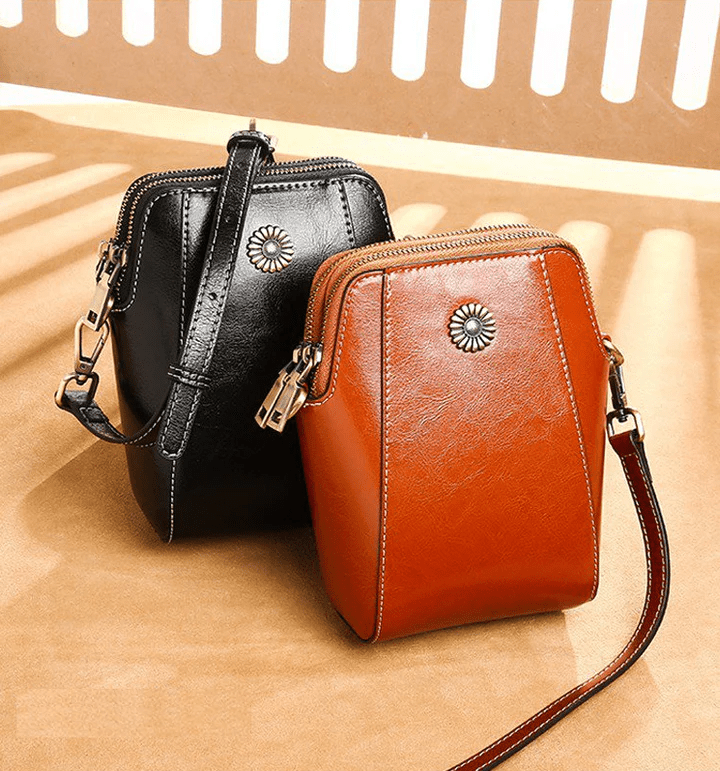 ByMoire. Retro Crossbody Leather Bag Stijlvolle schoudertas