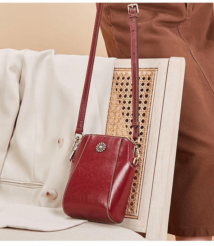 ByMoire. Retro Crossbody Leather Bag Stijlvolle schoudertas