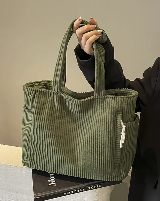 Noelle | Geribbelde Draagtas met Koorddetail